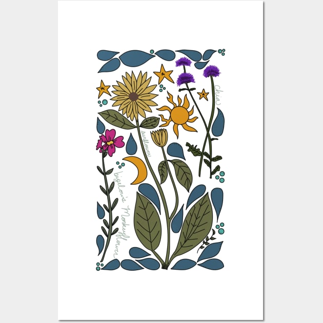 Mountain Wildflowers Illustration Wall Art by WalkSimplyArt